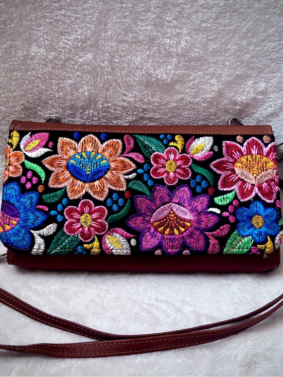 Handbags - Multicolor Floral Embroidered Crossbody Bag - Stylish Women's Shoulder Purse